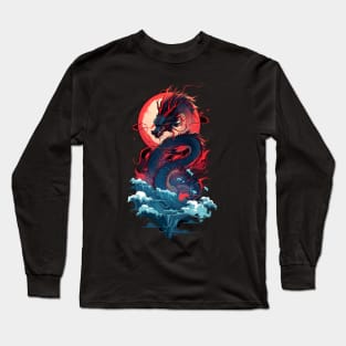 Raging Moonlight Dragon Long Sleeve T-Shirt